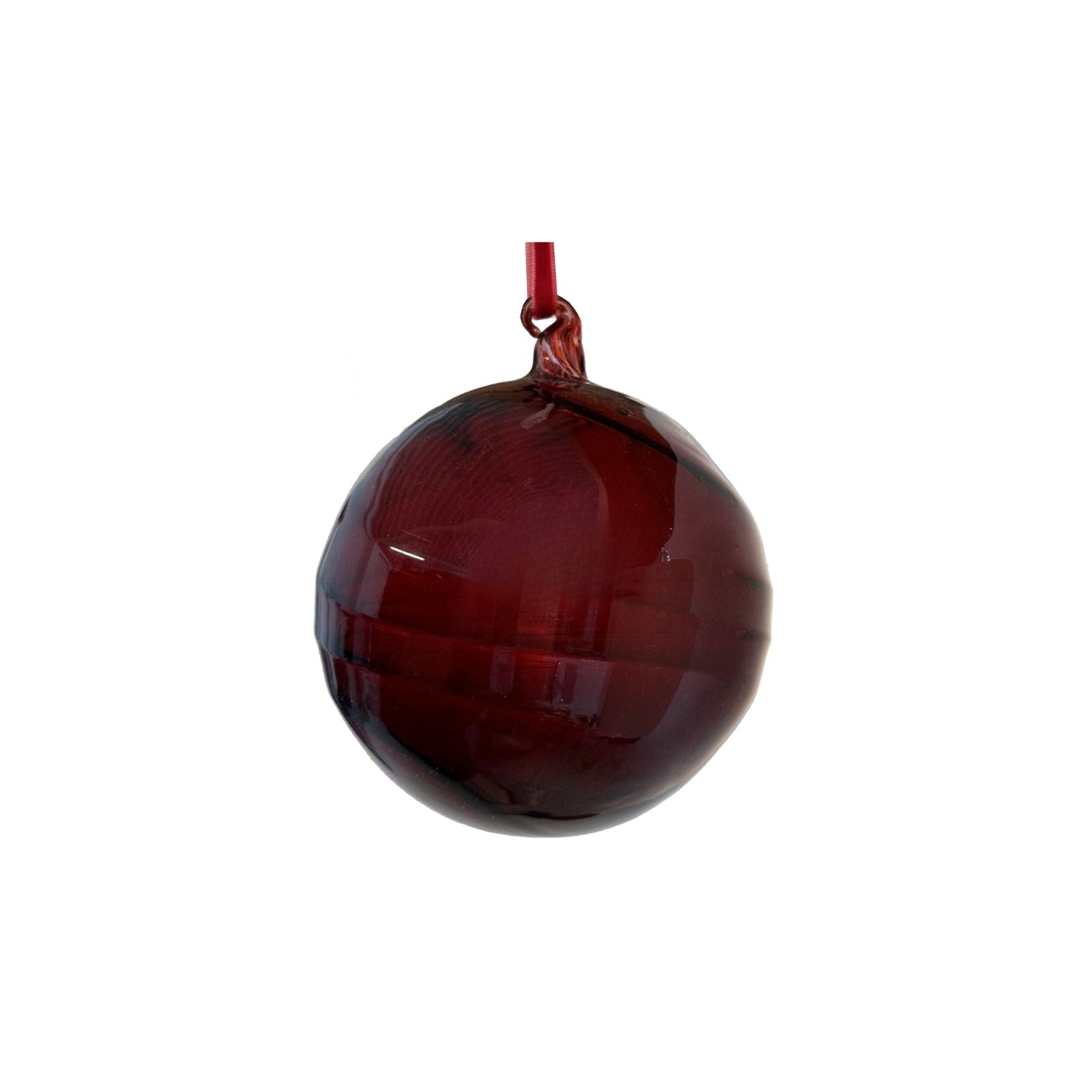 Lined Burgundy Ornament