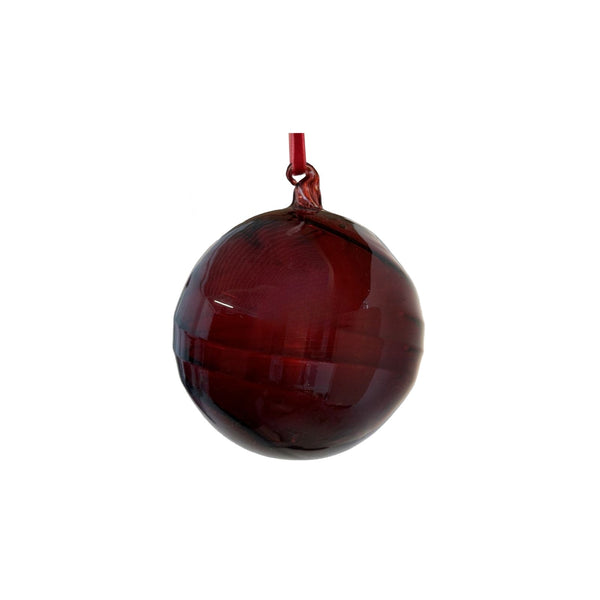 Lined Burgundy Ornament