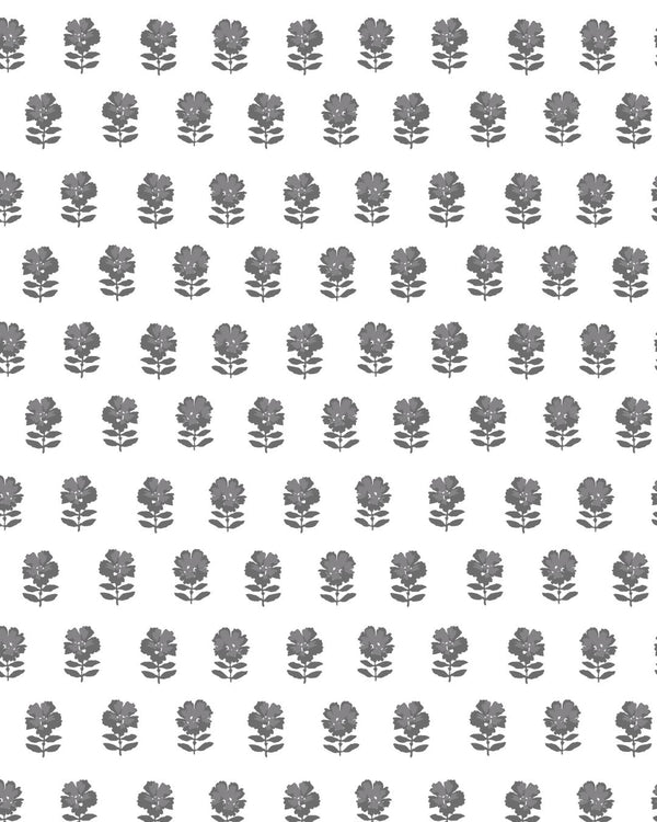 Lulu Floral Fabric in Charcoal