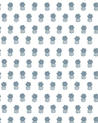 Lulu Floral Fabric in Dusty Blue