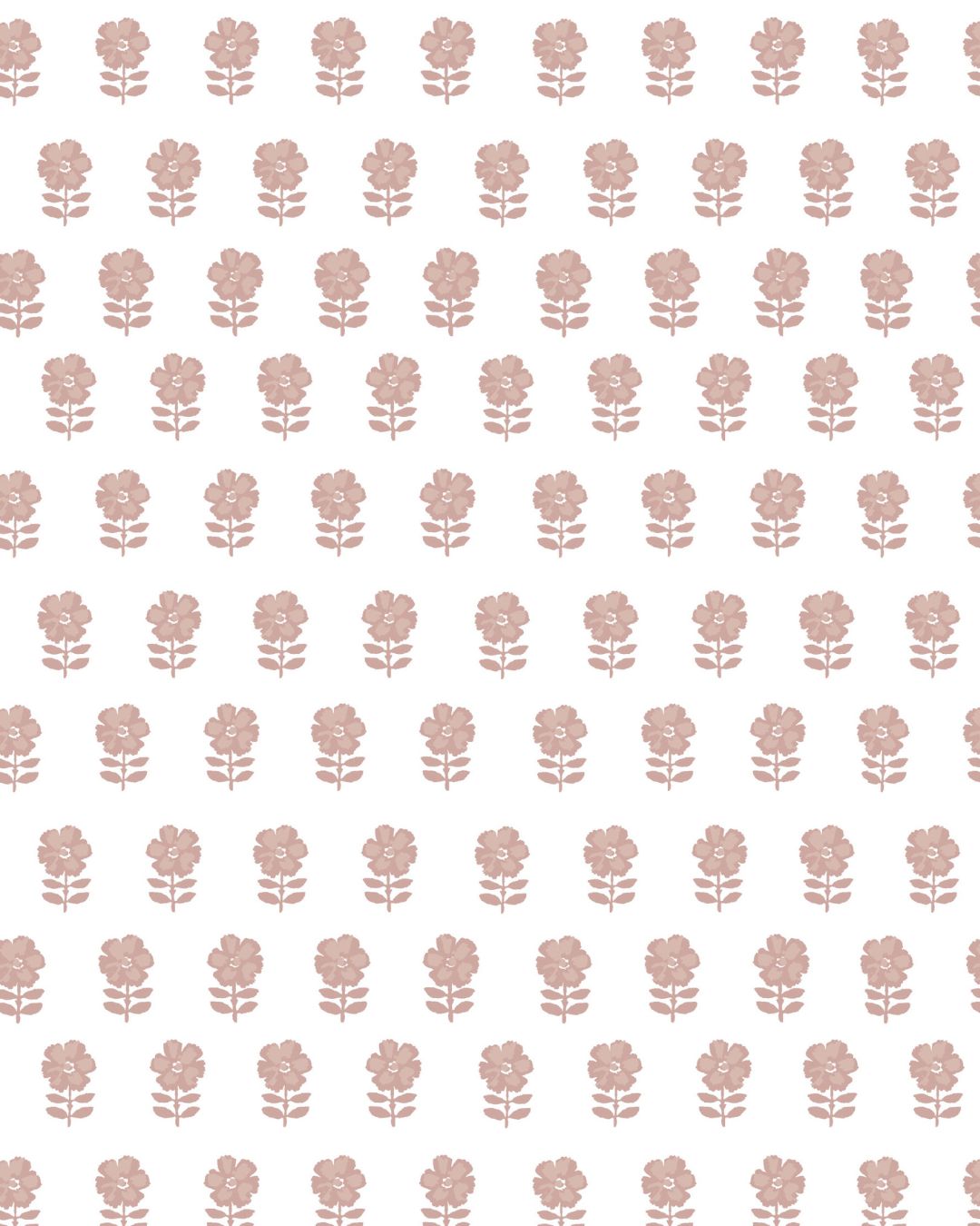 Lulu Floral Fabric in Dusty Pink