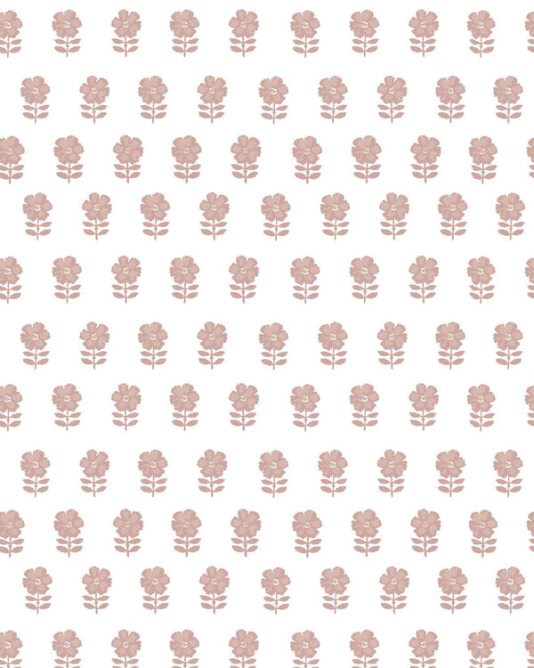 Lulu Floral Fabric in Dusty Pink