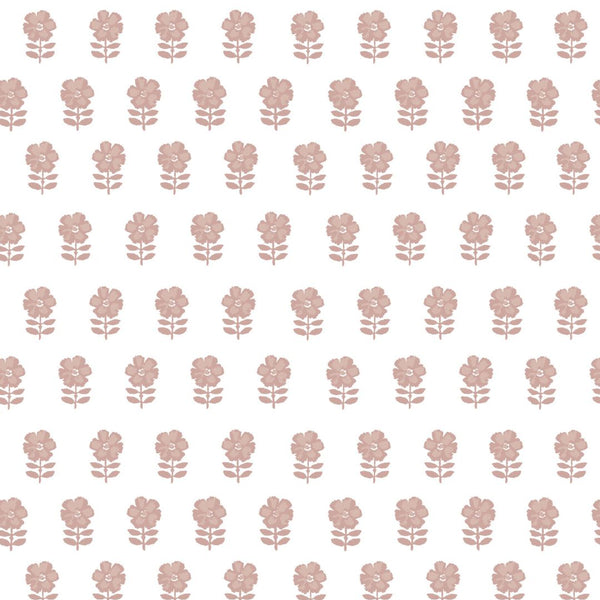 Lulu Floral Fabric in Dusty Pink