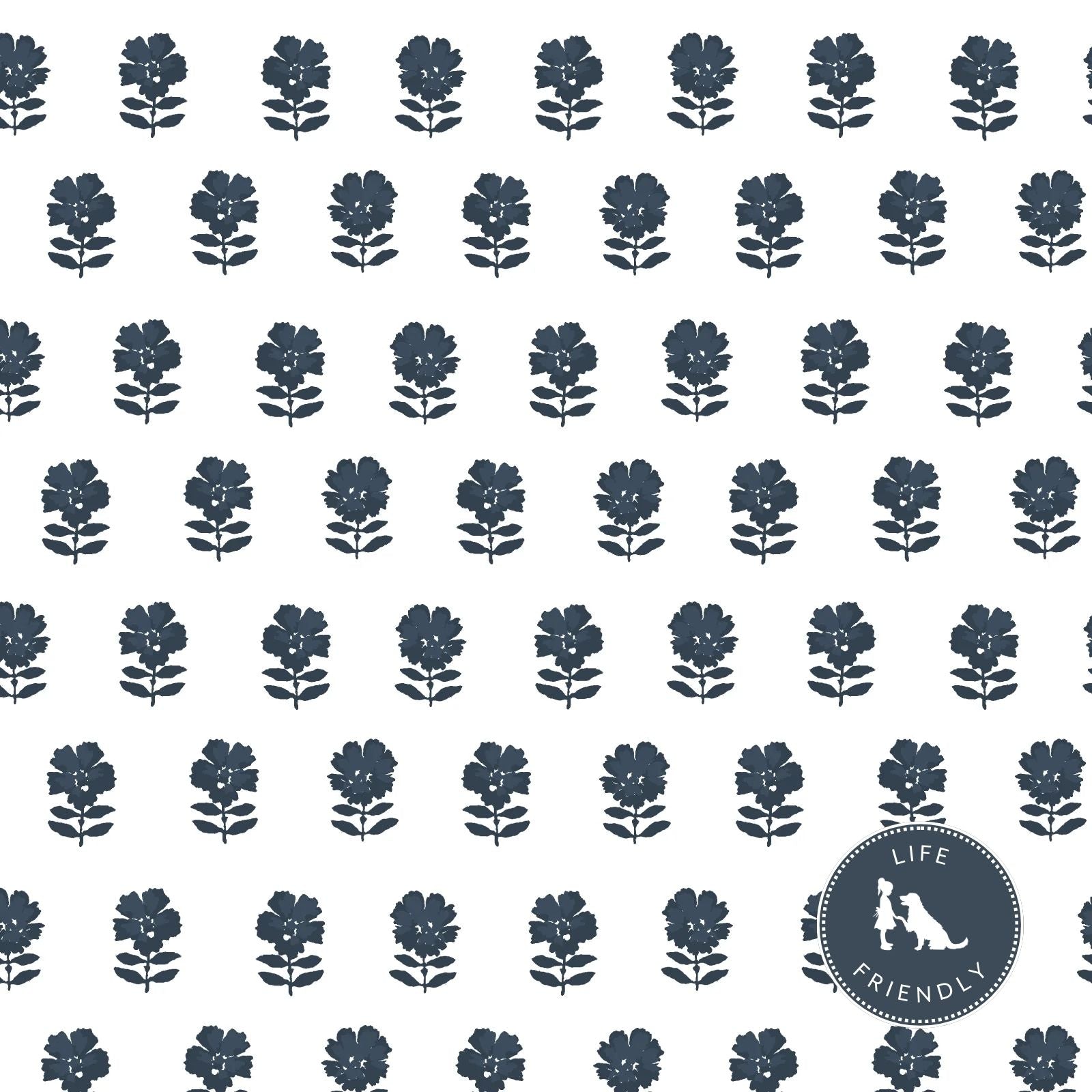 Lulu Floral Fabric in Navy