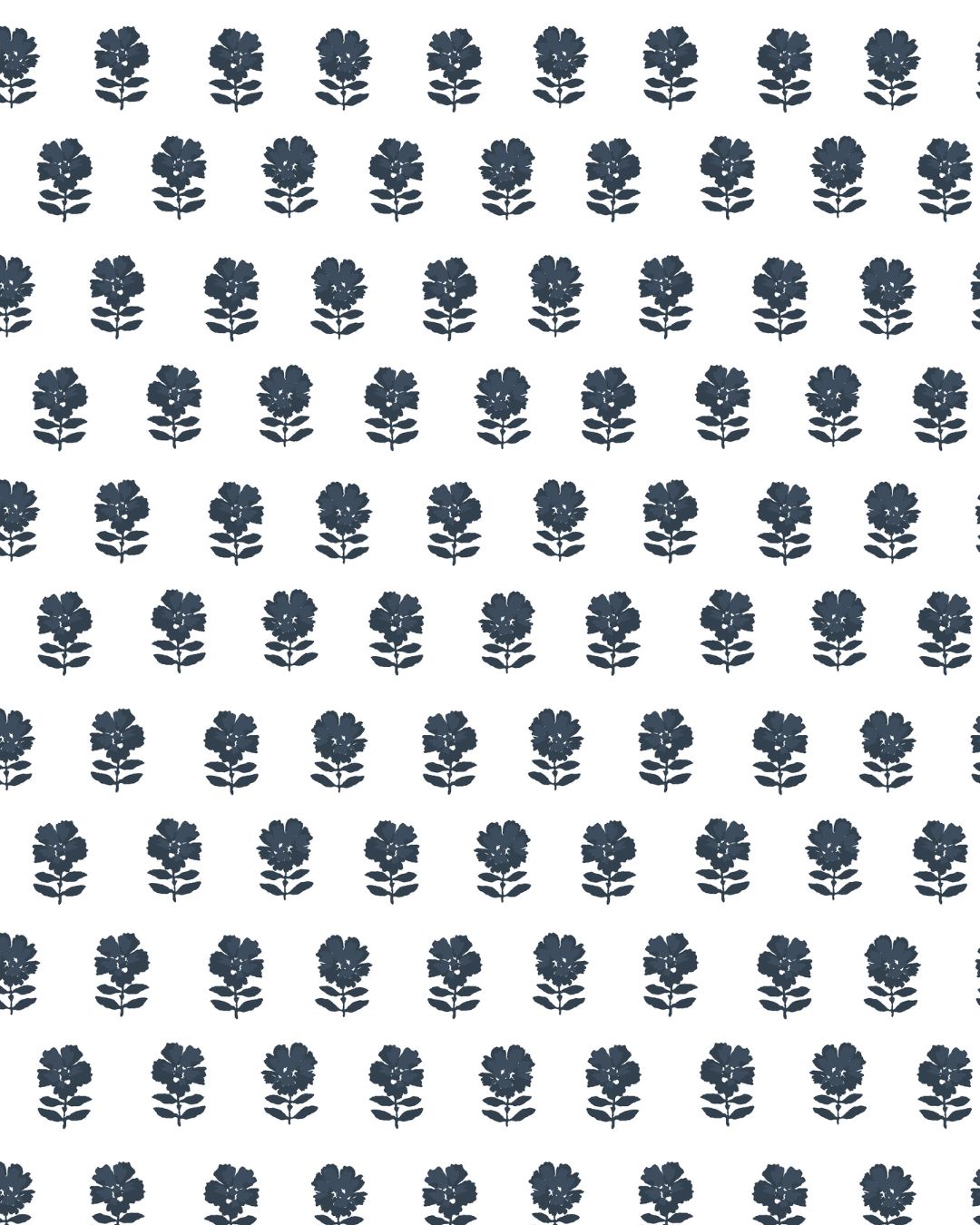 Lulu Floral Fabric in Navy