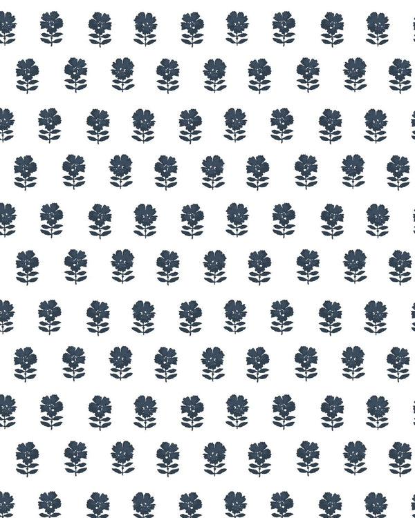 Lulu Floral Fabric in Navy