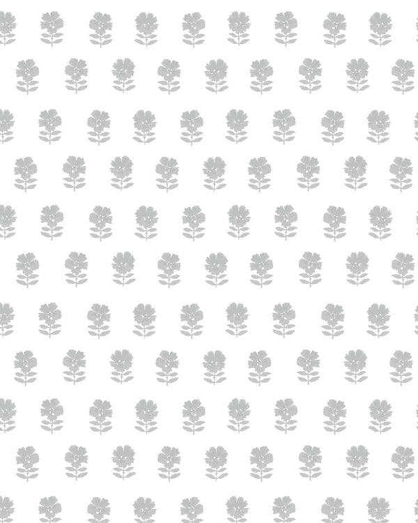 Lulu Floral Fabric in Stone Grey