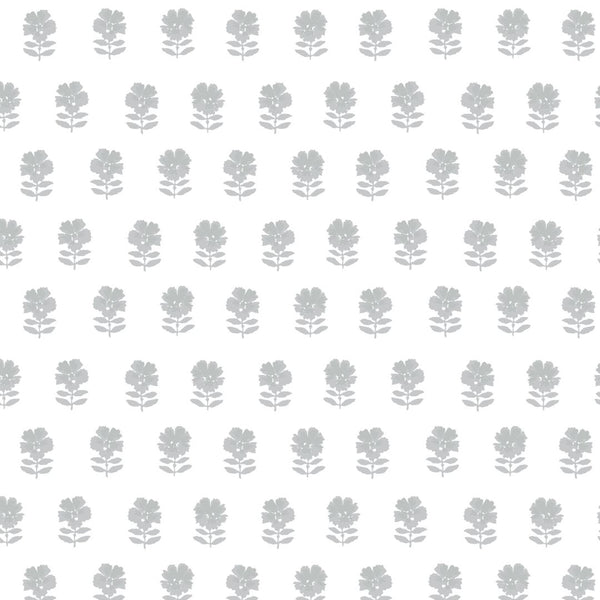 Lulu Floral Fabric in Stone Grey