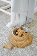 Honey Rattan Dog Bowl