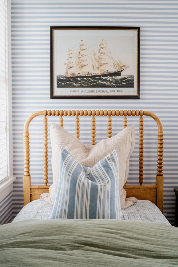 Brooks Stripe Pillow in Blue