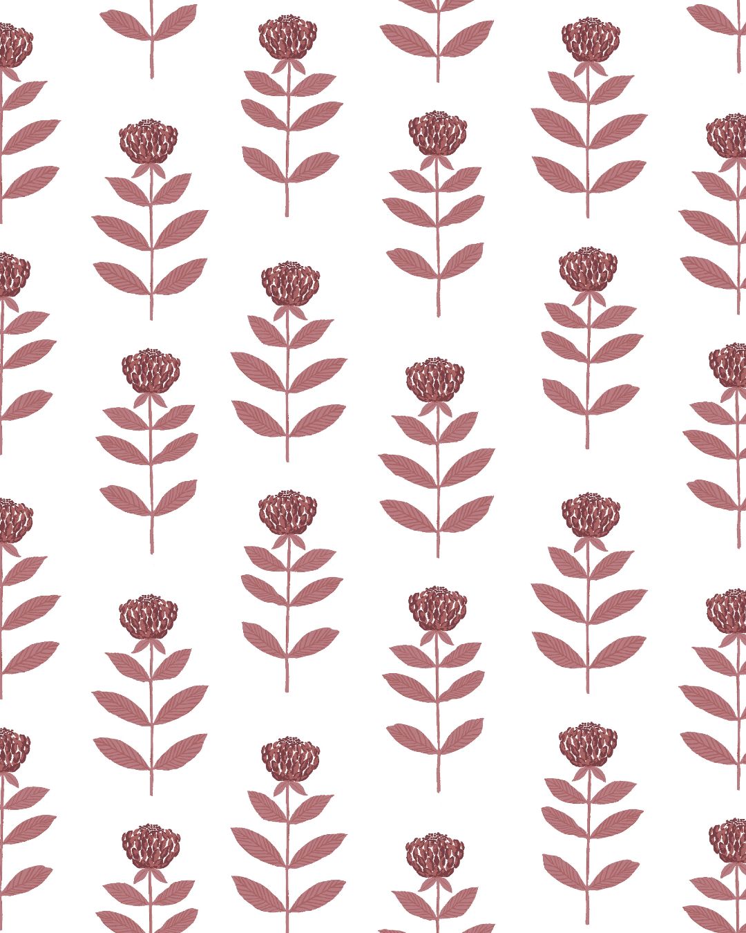 Madison Floral Fabric in Rose