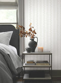 Marie Floral Stripe Wallpaper in Grey