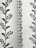 Marie Floral Stripe Wallpaper in Black