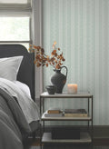 Marie Floral Stripe Wallpaper in Spa