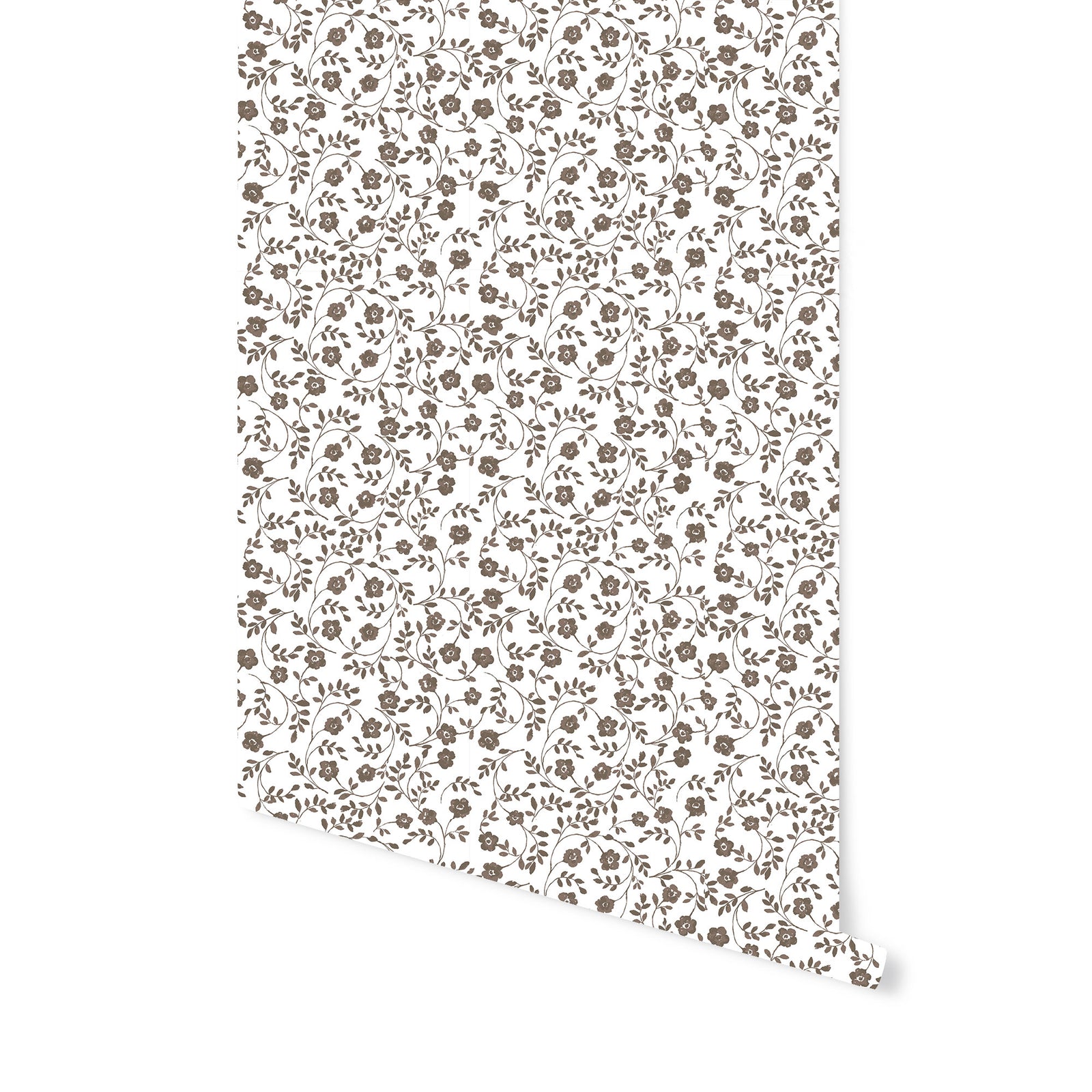 Market Floral Wallpaper in Latte