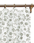 Market Floral in Olive on White Drapery Panel