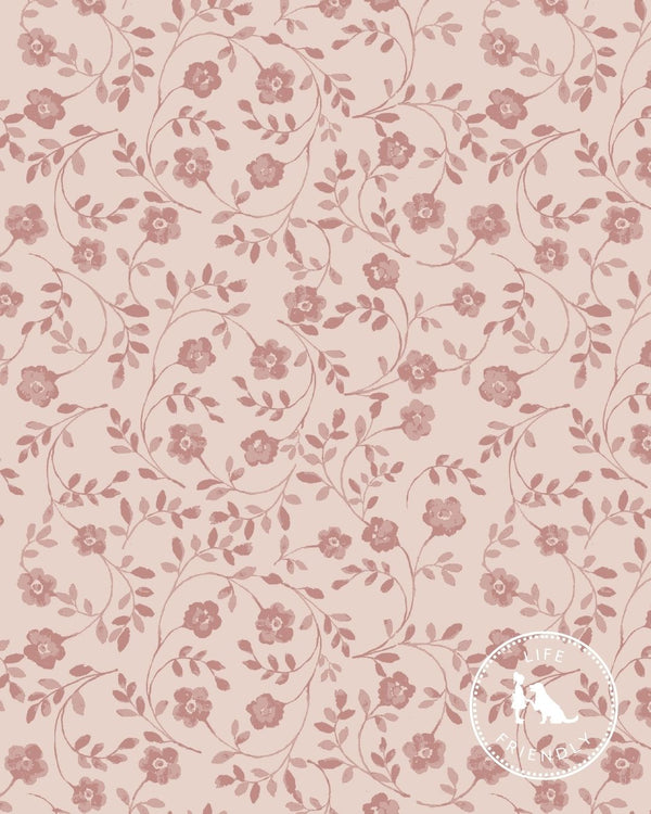 Market Floral Fabric in Blush