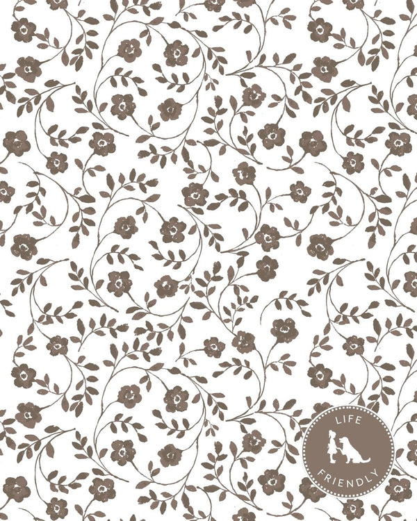 Market Floral Fabric in Latte
