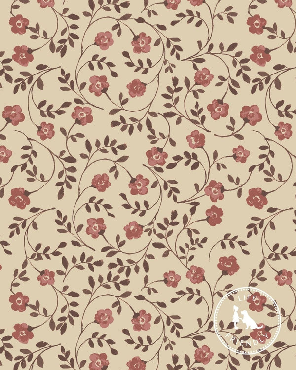 Market Floral Fabric in Natural