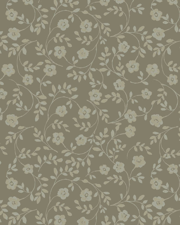 Market Floral Fabric in Olive