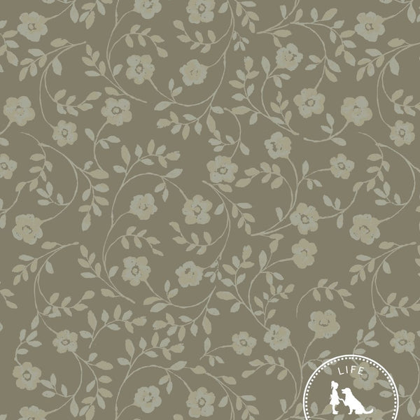 Market Floral Fabric in Olive