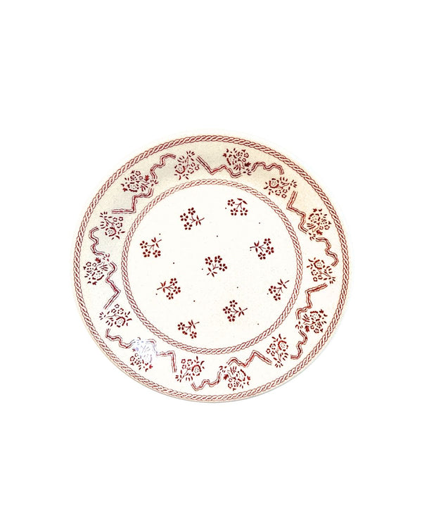 Mauve Floral Handblock Bread and Butter Plate