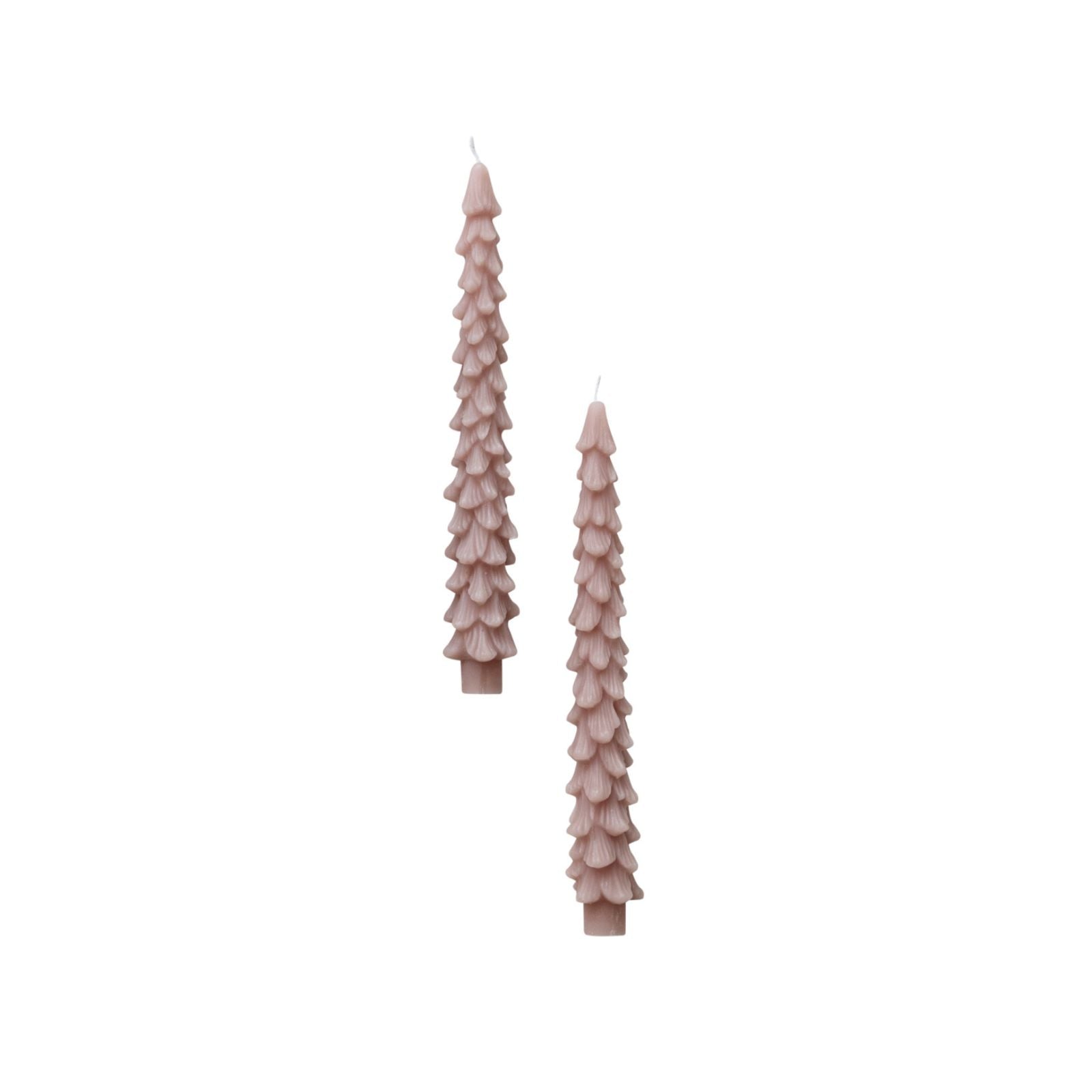 Mauve Tree Taper Candle Set