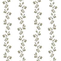 May Floral Stripe Fabric in Green