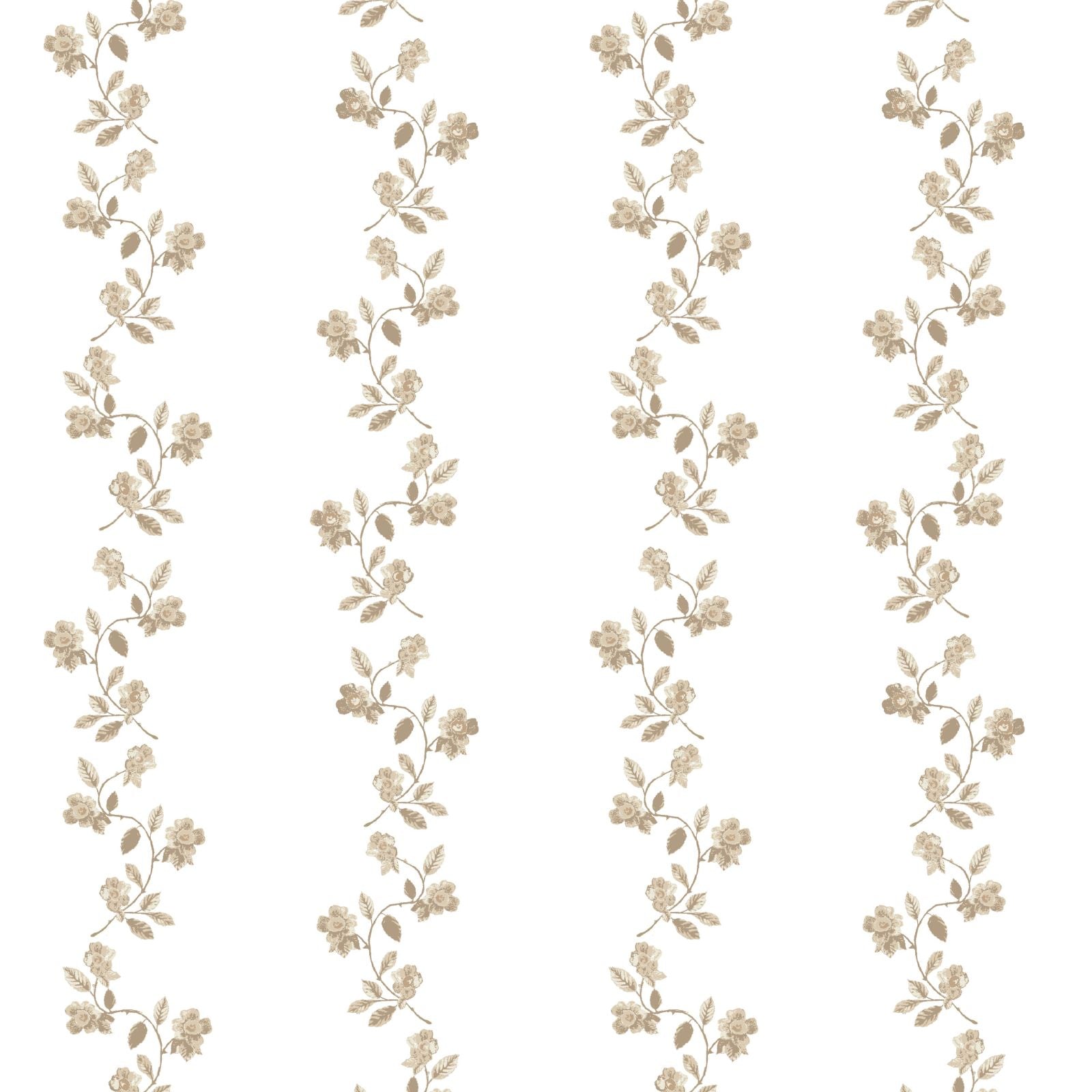 May Floral Stripe Fabric in Natural