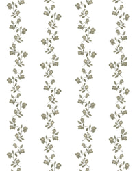 May Floral Stripe Fabric in Green