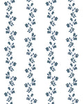May Floral Stripe Fabric in Navy
