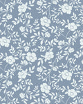Natasha Floral Fabric in Dusty Blue