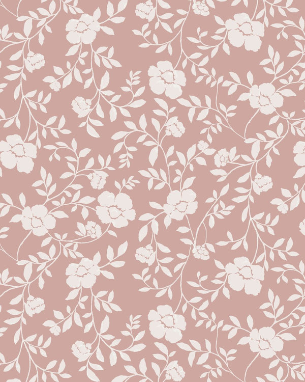 Natasha Floral Fabric in Dusty Pink