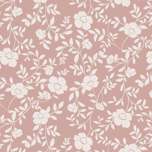 Natasha Floral Fabric in Dusty Pink