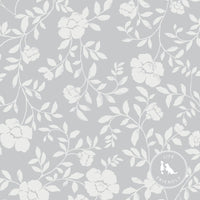 Natasha Floral Fabric in Stone Grey