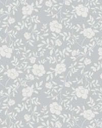 Natasha Floral Fabric in Stone Grey