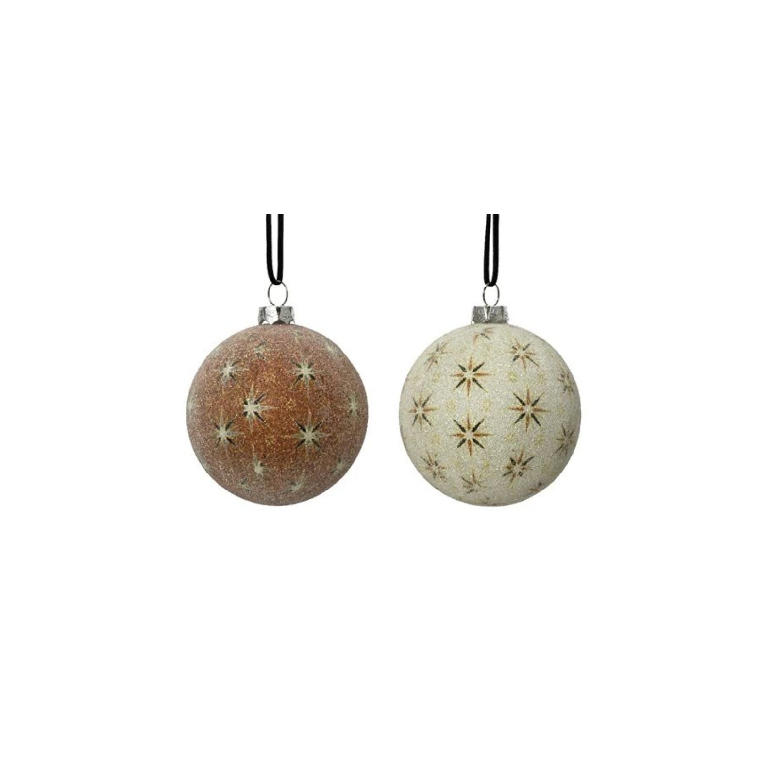 Neutral Beaded Star Ornament Set