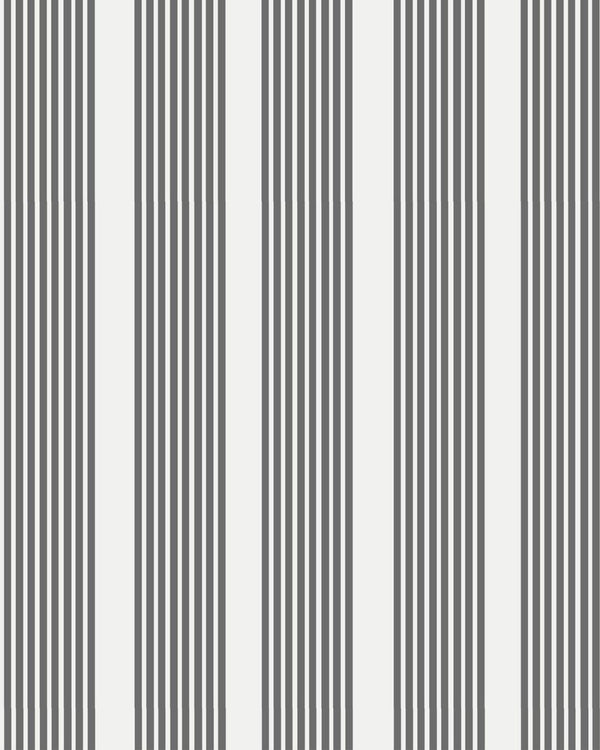 Oscar Stripe Fabric in Charcoal