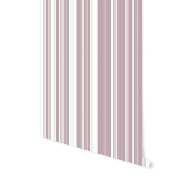 Oscar Stripe Wallpaper in Lilac