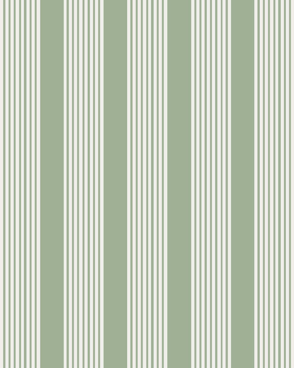 Oscar Stripe Fabric in Sage