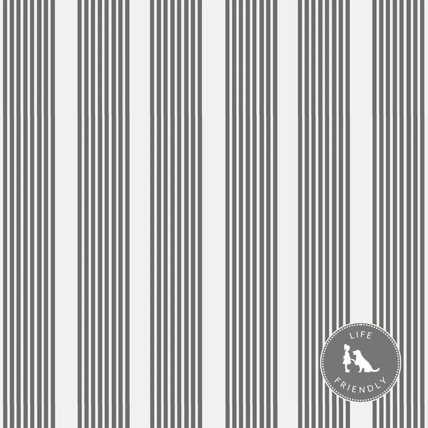 Oscar Stripe Fabric in Charcoal