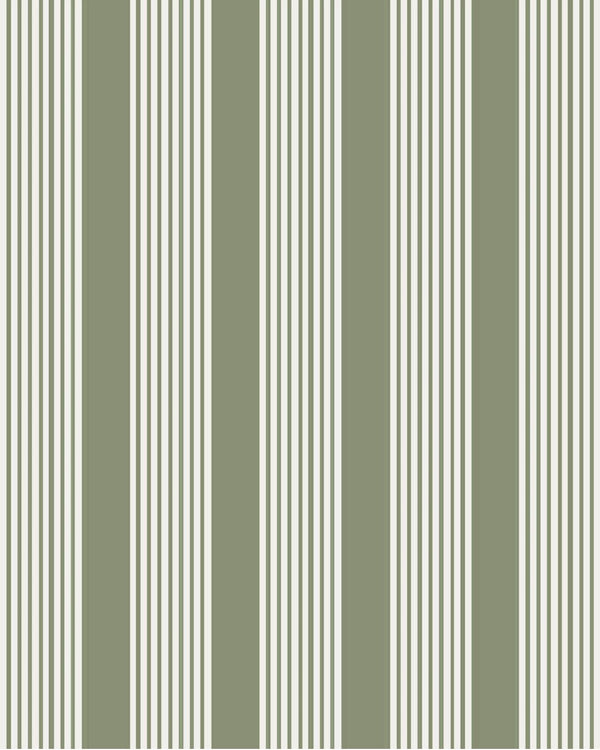 Oscar Stripe Fabric in Laurel