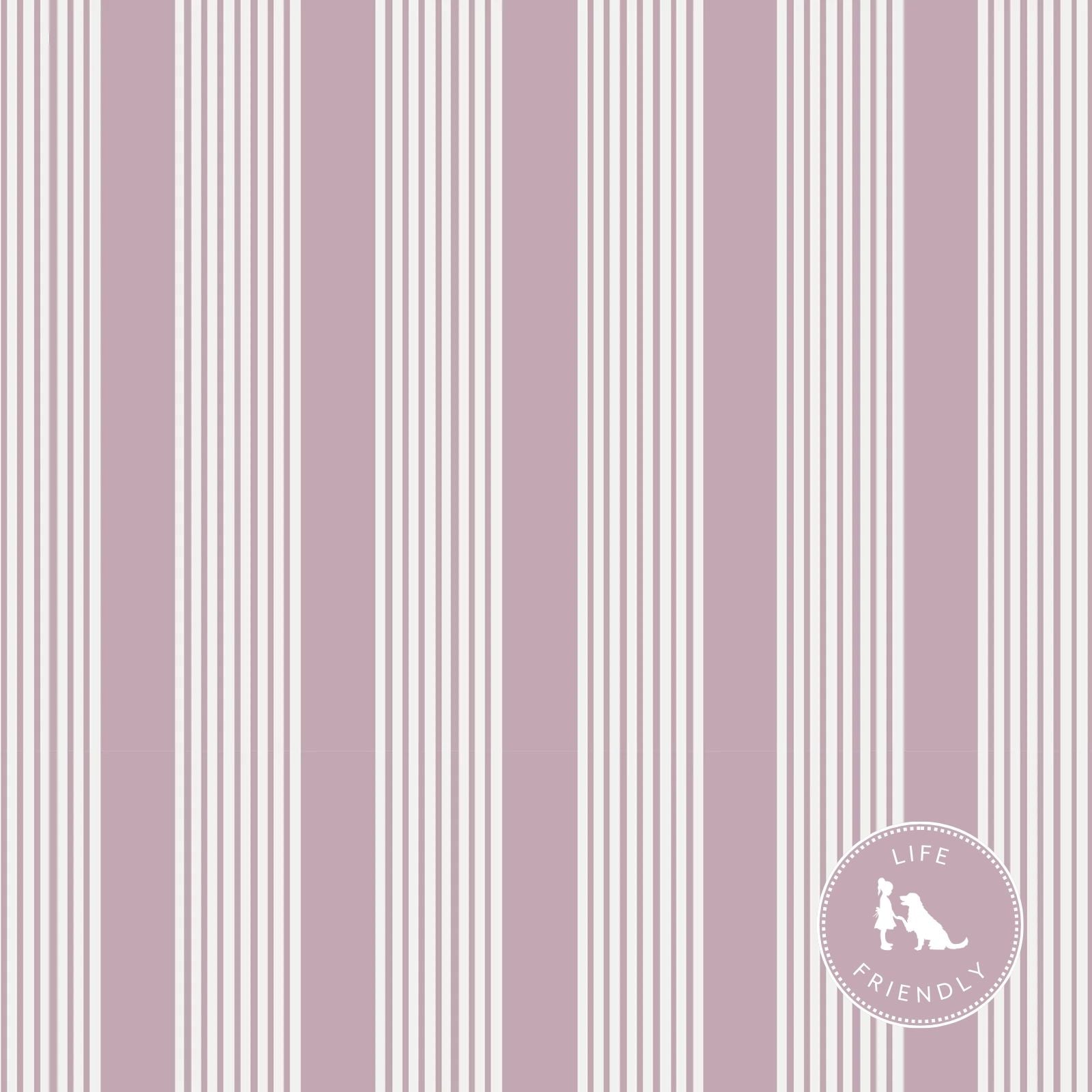 Oscar Stripe Fabric in Lilac