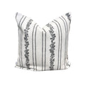 Paige Floral Stripe Pillow in Charcoal