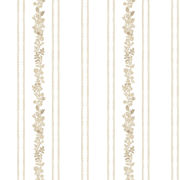 Paige Floral Stripe Pillow in Natural