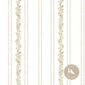 Paige Floral Stripe Fabric in Natural