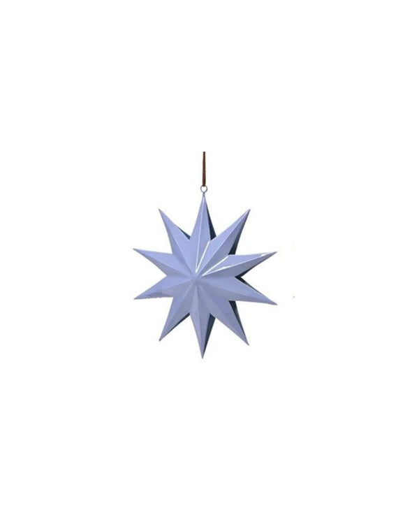 Painted Holiday Star Ornament in French Blue
