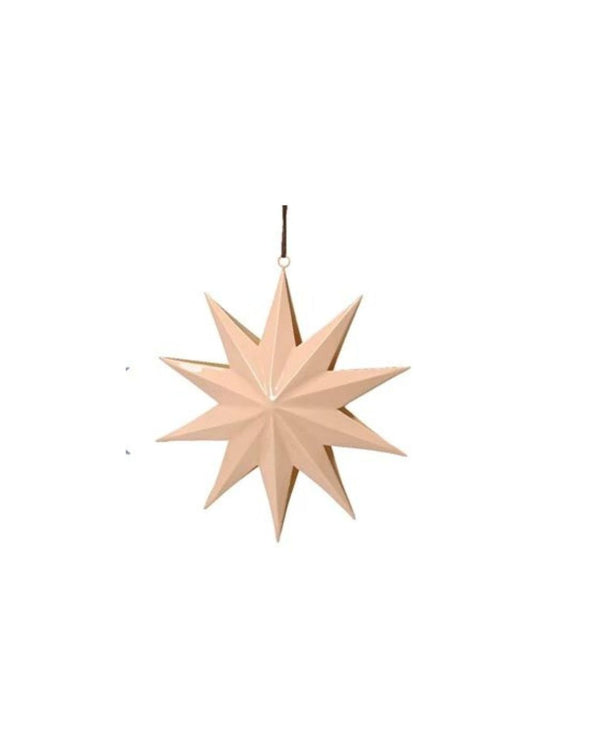 Painted Holiday Star Ornament in Soft Coral