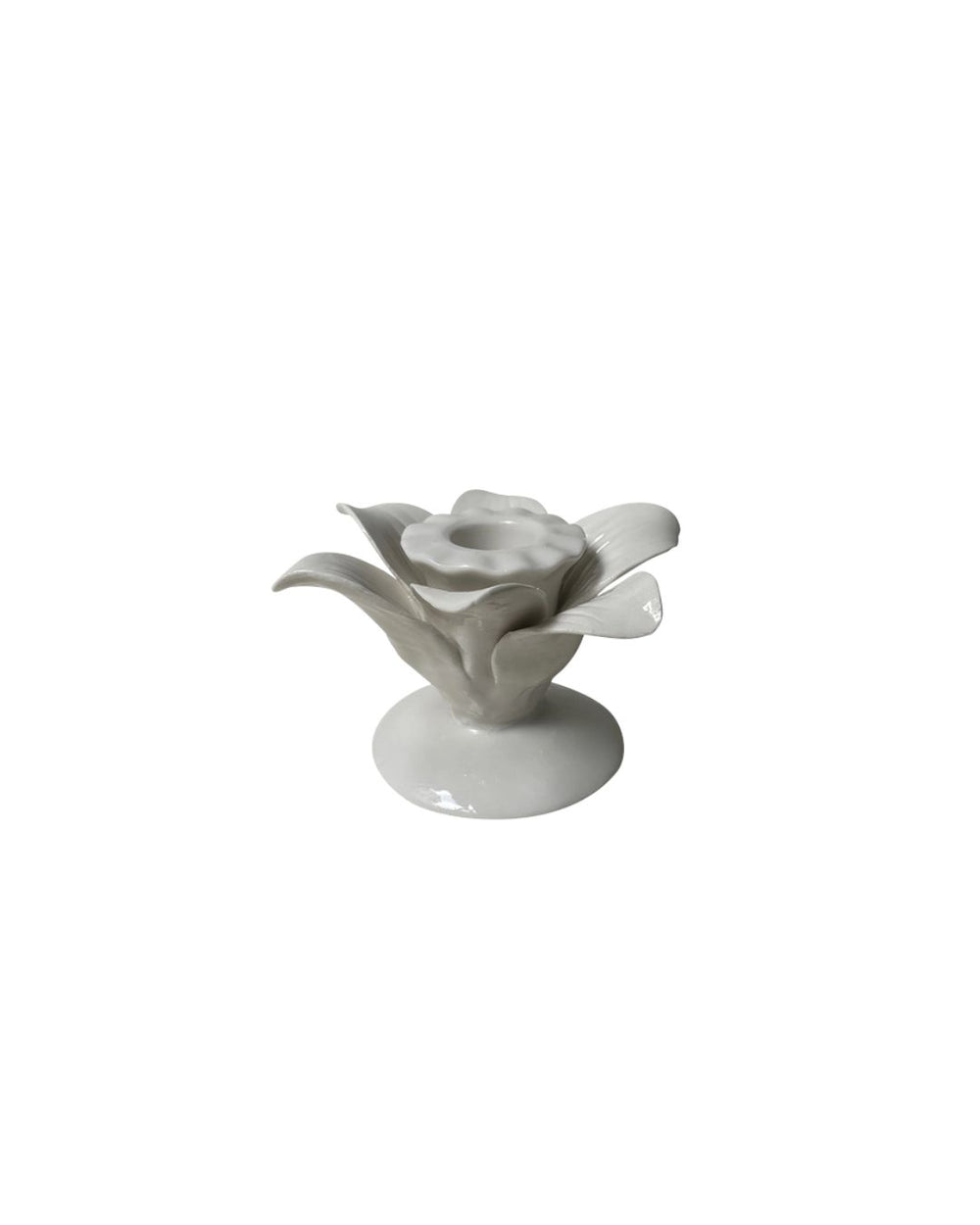 Palmetto Taper Candle Holder - White