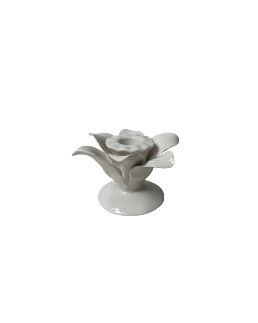 Palmetto Taper Candle Holder - White